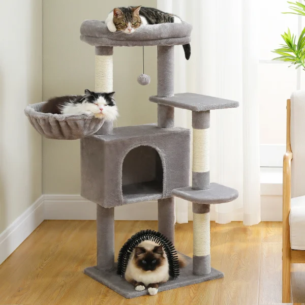 Perch Tower, Hammock, and Sisal Scratching Posts for Cats
