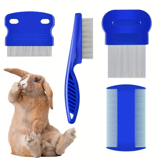 4 Flea and Lice - Stainless Steel Grooming Combs