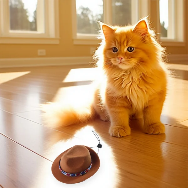 Retro Western Style Pet Cowboy Hat Costume with Bandana